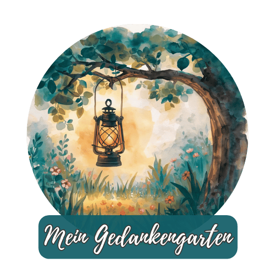 Sanft leuchtende Laterne in ruhiger Umgebung – Symbol für den Gedankengarten und einen stillen Ort zum Ablegen von Gedanken