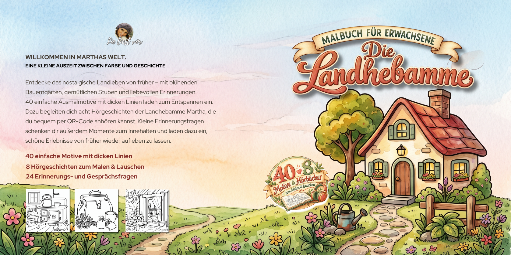 Buchcover: Die Landhebamme – Malen und Lauschen